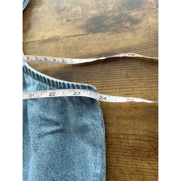 VTG Caroline Blue Plus Womens 18W Embroidery Blue Jean Sleeveless Slit Dress - Picture 4 of 8